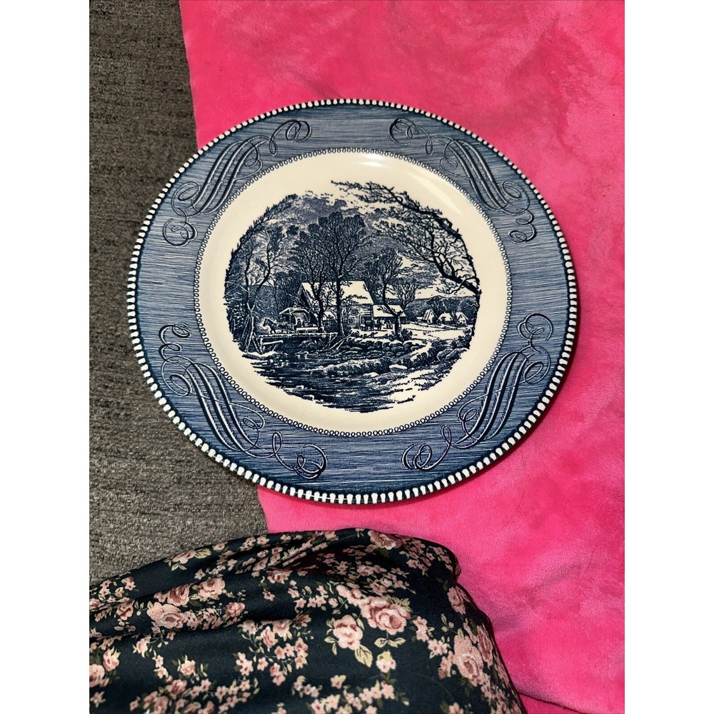 Currier and Ives Royal 10" Dinner Plates The Old Grist Mill - 10 inch